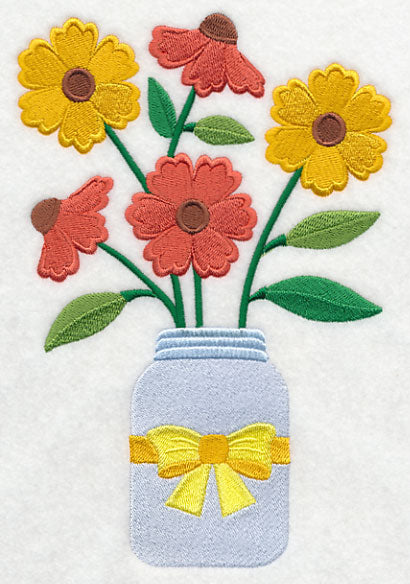 Primitive Helenium in Mason Jar