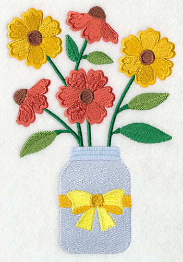 Primitive Helenium in Mason Jar