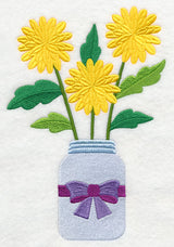 Primitive Chrysanthemum in Mason Jar