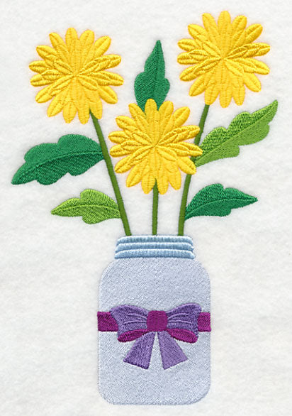 Primitive Chrysanthemum in Mason Jar