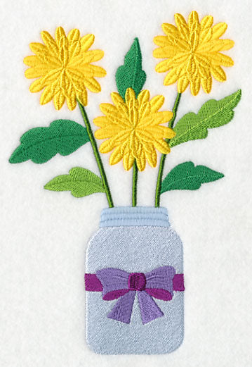 Primitive Chrysanthemum in Mason Jar