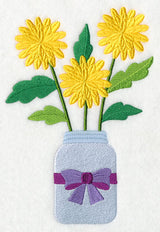 Primitive Chrysanthemum in Mason Jar