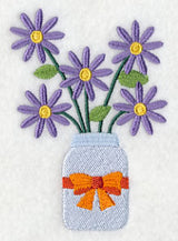 Primitive Michaelmas Daisies in Mason Jar