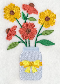 Primitive Helenium in Mason Jar