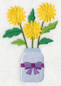 Primitive Chrysanthemum in Mason Jar