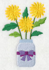 Primitive Chrysanthemum in Mason Jar