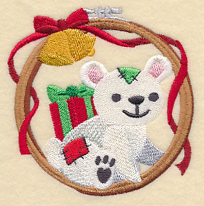 Hoop It Up Christmas Polar Bear