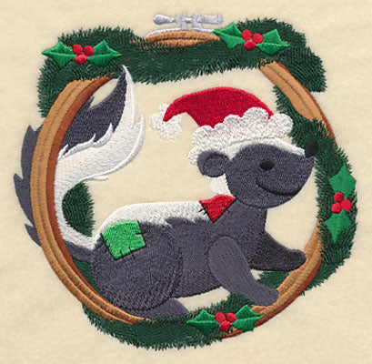 Hoop It Up Christmas Skunk
