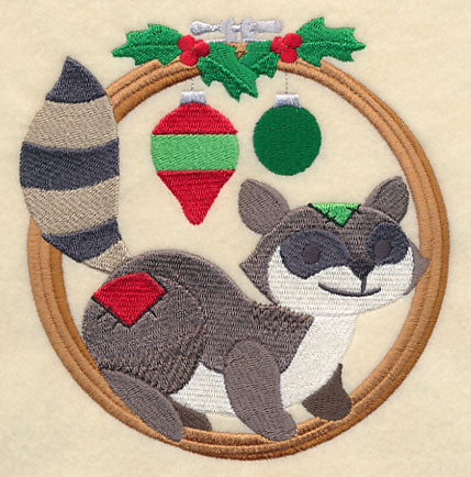 Hoop It Up Christmas Raccoon