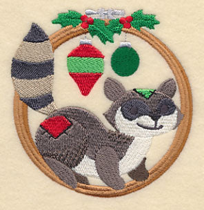 Hoop It Up Christmas Raccoon