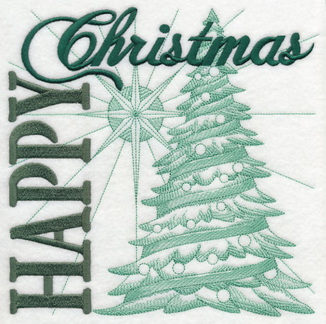 Happy Christmas Tree Square