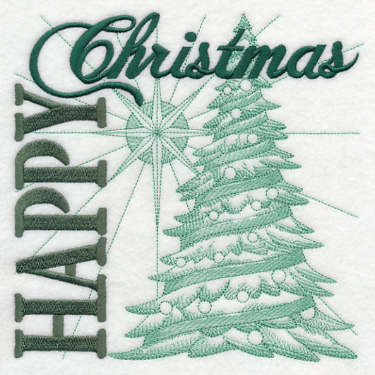 Happy Christmas Tree Square