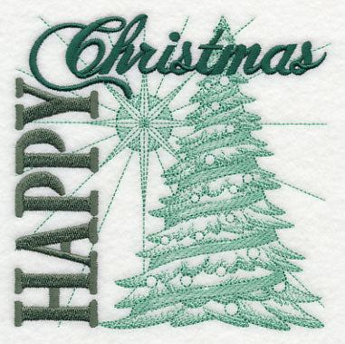 Happy Christmas Tree Square