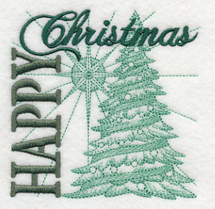 Happy Christmas Tree Square