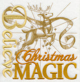 Believe Christmas Magic Reindeer Square