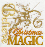 Believe Christmas Magic Reindeer Square