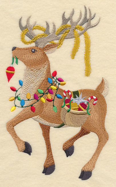 Bringing Home the Tree with Reindeer