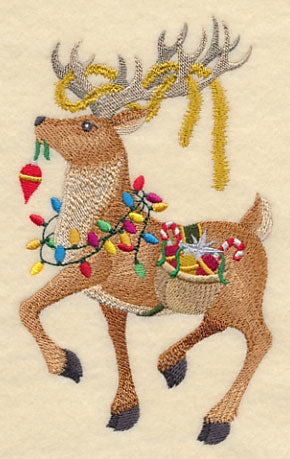 Bringing Home the Tree with Reindeer