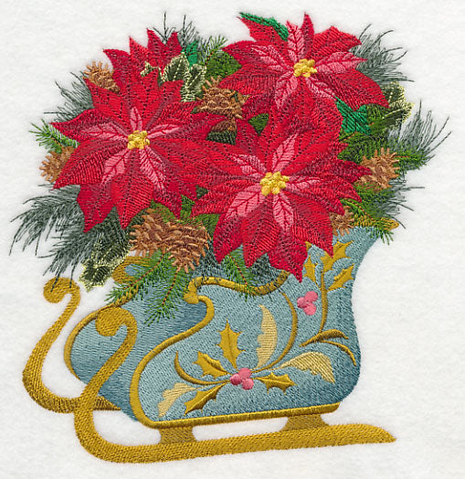Bouquet Sleigh of Poinsettias