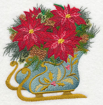 Bouquet Sleigh of Poinsettias