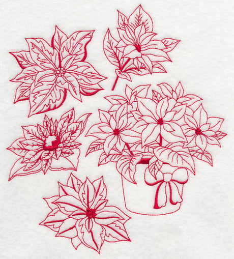 Poinsettia Medley (Redwork)