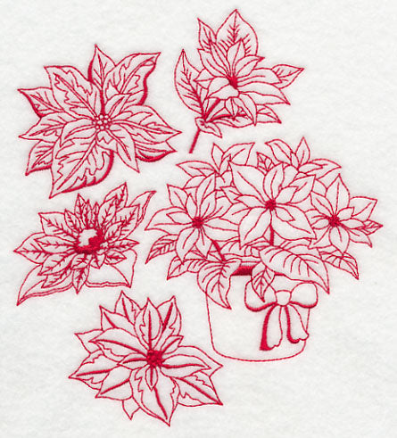 Poinsettia Medley (Redwork)