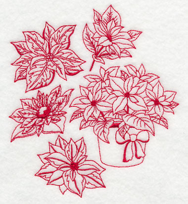 Poinsettia Medley (Redwork)