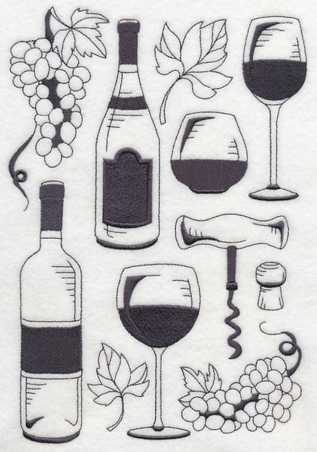 Grapes and Wine Collage