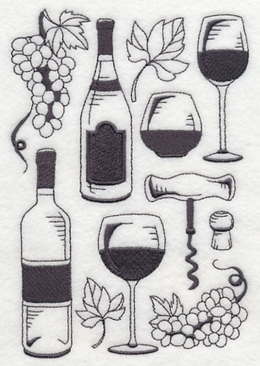 Grapes and Wine Collage