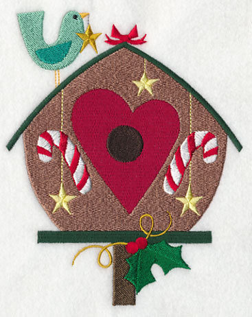 Cozy Christmas Birdhouse with Heart