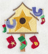 Cozy Christmas Birdhouse with Stockings