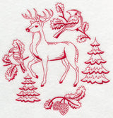 Northwoods Deer Medley (Redwork)
