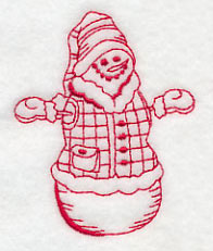 Best-Dressed Snowman 2 (Redwork)