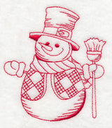 Best-Dressed Snowman 3 (Redwork)