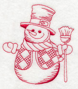 Best-Dressed Snowman 3 (Redwork)