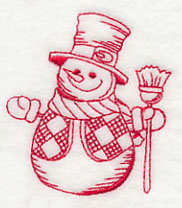 Best-Dressed Snowman 3 (Redwork)