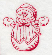 Best-Dressed Snowman 5 (Redwork)