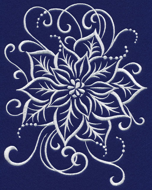 White Christmas Poinsettia Swirl