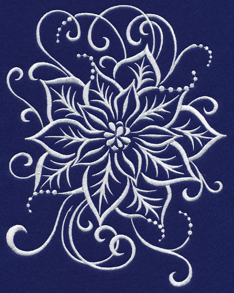 White Christmas Poinsettia Swirl