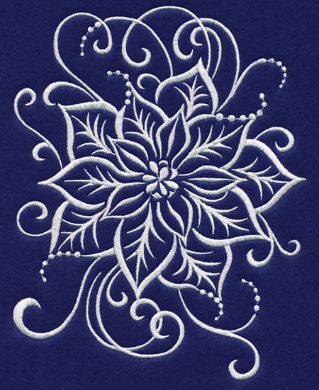 White Christmas Poinsettia Swirl