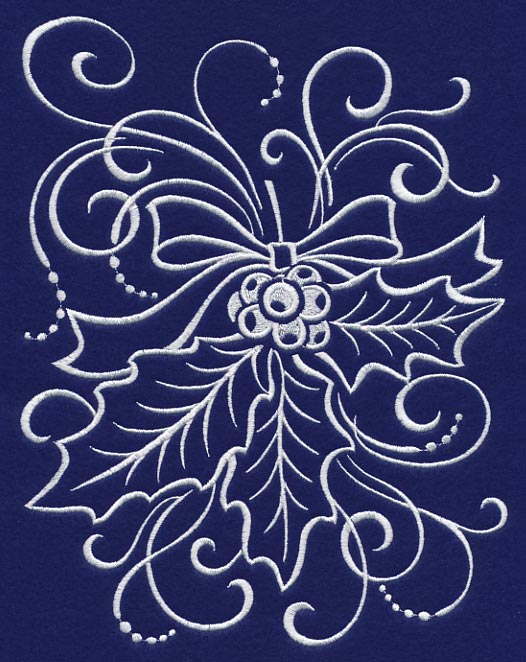 White Christmas Holly and Berries