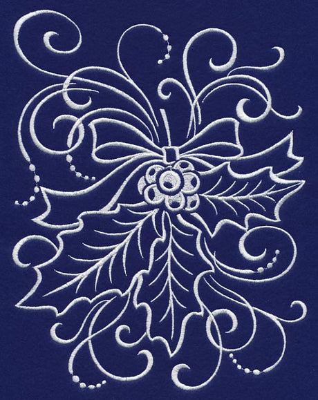 White Christmas Holly and Berries