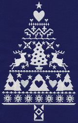 White Christmas Nordic Tree with Reindeer