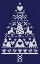 White Christmas Nordic Tree with Reindeer