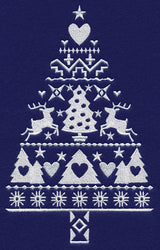 White Christmas Nordic Tree with Reindeer