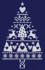White Christmas Nordic Tree with Reindeer