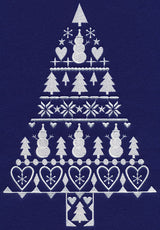 White Christmas Nordic Tree with Snowmen
