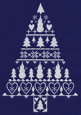 White Christmas Nordic Tree with Snowmen