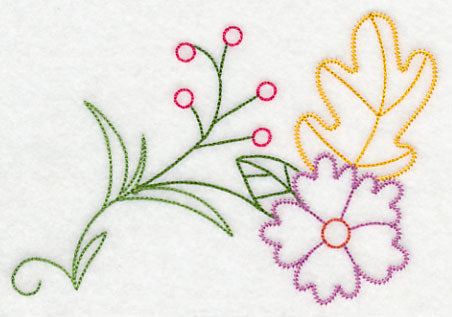 Autumn Flower and Leaf (Vintage)