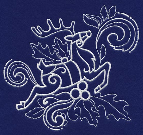 White Christmas Leaping Reindeer